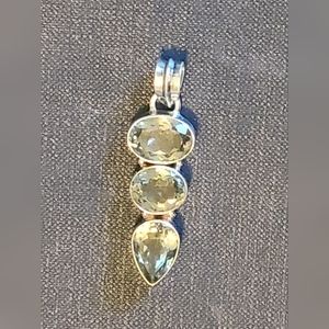 NWOT Green Amethyst Pendant in Sterling Silver